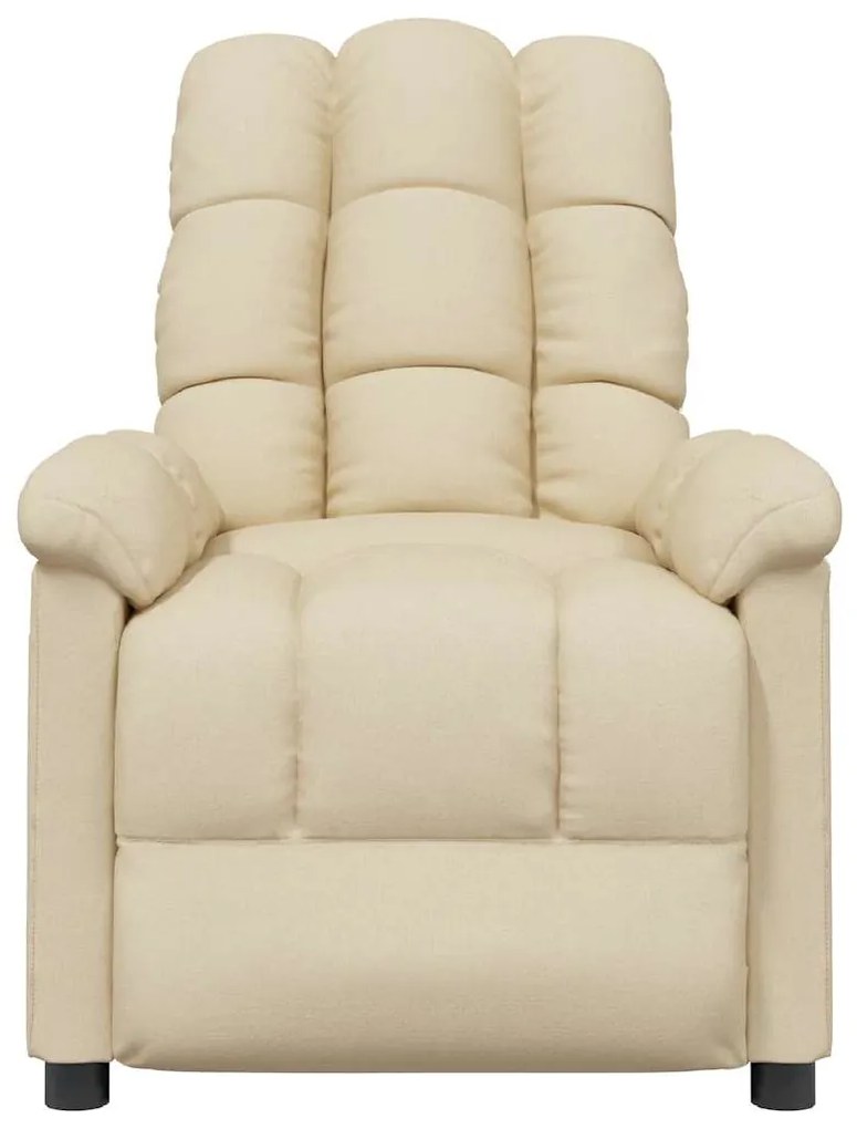 vidaXL Πολυθρόνα Ανακλινόμενη Κρεμ Υφασμάτινη