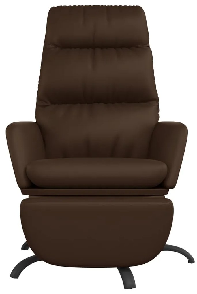 vidaXL Πολυθρόνα Relax Καφέ από Συνθετικό Δέρμα με ένα Υποπόδιο