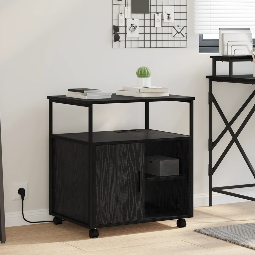 vidaXL Γραφείο Ντουλάπι Μαύρη δρυς 60 x 46 x 67 εκ. Επεξεργασμένο ξύλο