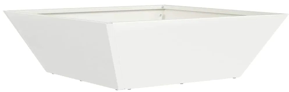 vidaXL Λευκή Γλάστρα Μπολ 50x50x15 εκ Ατσάλι
