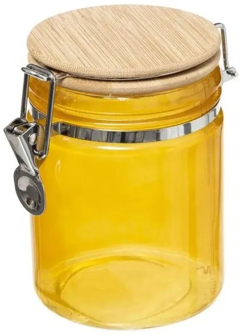 Βάζο Αποθήκευσης Γυάλινο 181809C 750ml Yellow 5Five Simply Smart Ξύλο,Πορσελάνη