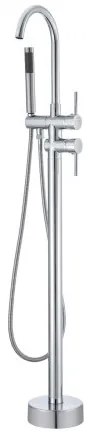 VEVOR Freestanding Bathtub Faucet, Floor Mount, Freestanding Tub Filler, Shower Mixer Taps, Two Water Modes, 360° Swivel Spout, for Bathing &amp; Showering Pet Bathing Cleaning Drains Toilet Flushing