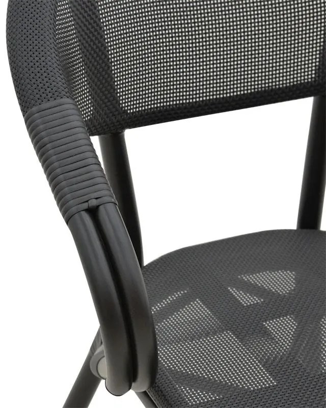 Καρέκλα - Πολυθρόνα Isaia μαύρο αλουμίνιο-textilene μαύρο 57x57x83 εκ. 57x57x83 εκ.