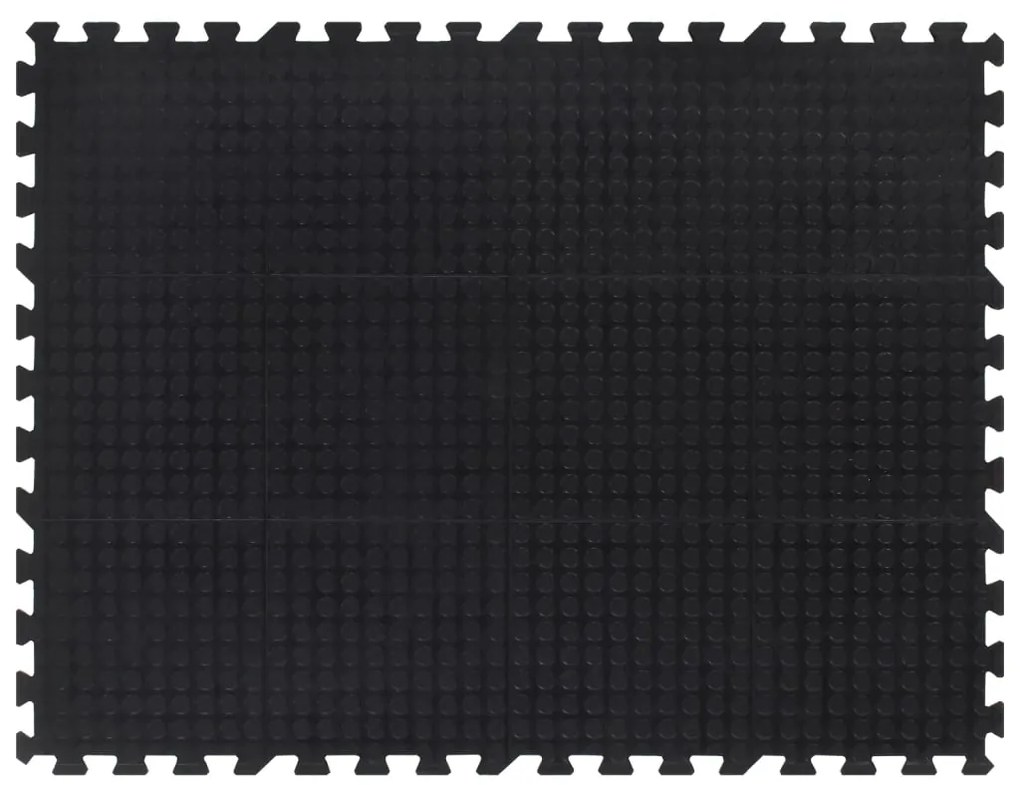 vidaXL Δάπεδο Προστασίας Παζλ Μαύρο 12 χιλ. 90 x 120 εκ. Καουτσουκ