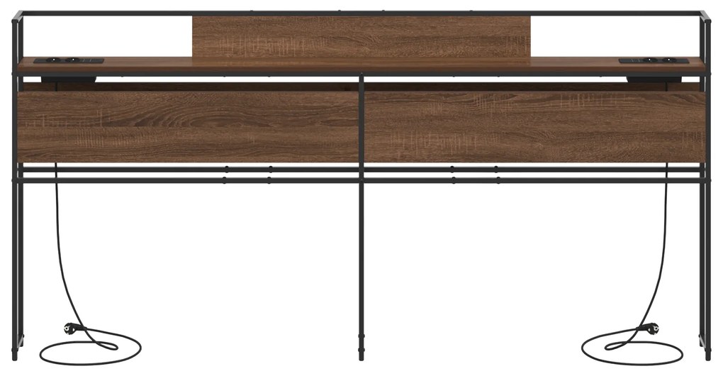 vidaXL Κεφαλάρι Αποθήκης Καφέ δρυς 180 cm Επεξεργασμένο ξύλο