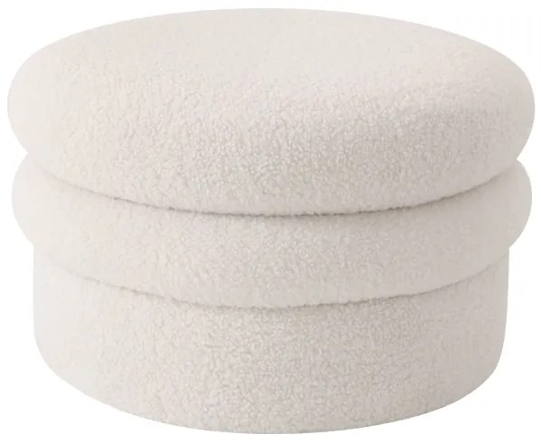 Σκαμπό SPECIOZA Με Αποθηκευτικό Χώρο Λευκό Ύφασμα Cashmere 60x60x35cm - 14940014