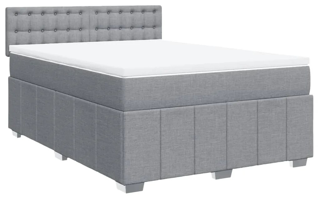 ΚΡΕΒΑΤΙ BOXSPRING ΜΕ ΣΤΡΩΜΑ ΑΝΟΙΧΤΟ ΓΚΡΙ 140X190 ΕΚ. ΥΦΑΣΜΑΤΙΝΟ 3289377