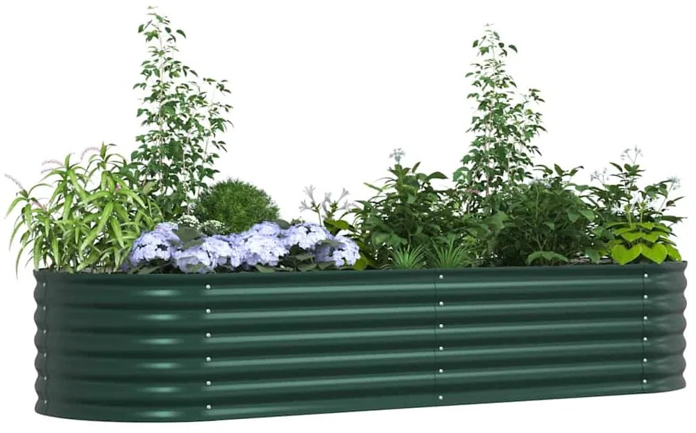 vidaXL Υπερυψωμένη Ζαρντινιέρα Πράσινο 240 x 80 x 44 cm Ατσάλι