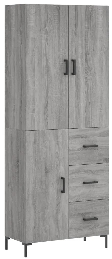vidaXL Ντουλάπι Γκρι Sonoma 69,5 x 34 x 180 εκ. Επεξεργασμένο Ξύλο