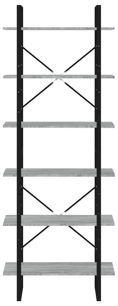 vidaXL Ραφιέρα Γκρι Sonoma 80x30x210 εκ. από Επεξεργασμένο Ξύλο