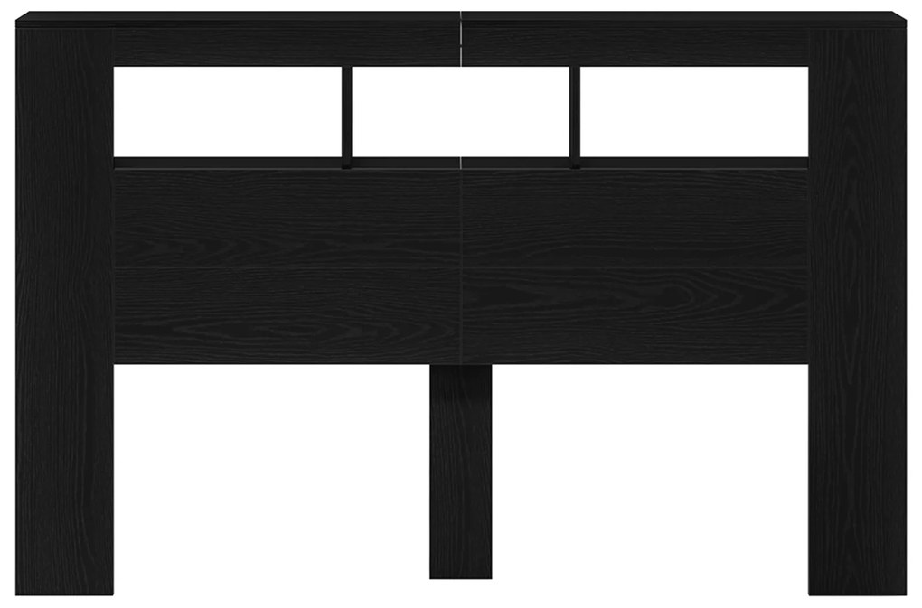 vidaXL LED Κεφαλάρι Μαύρη Δρυς 160x18,5x45 εκ Επεξεργασμένο Ξύλο