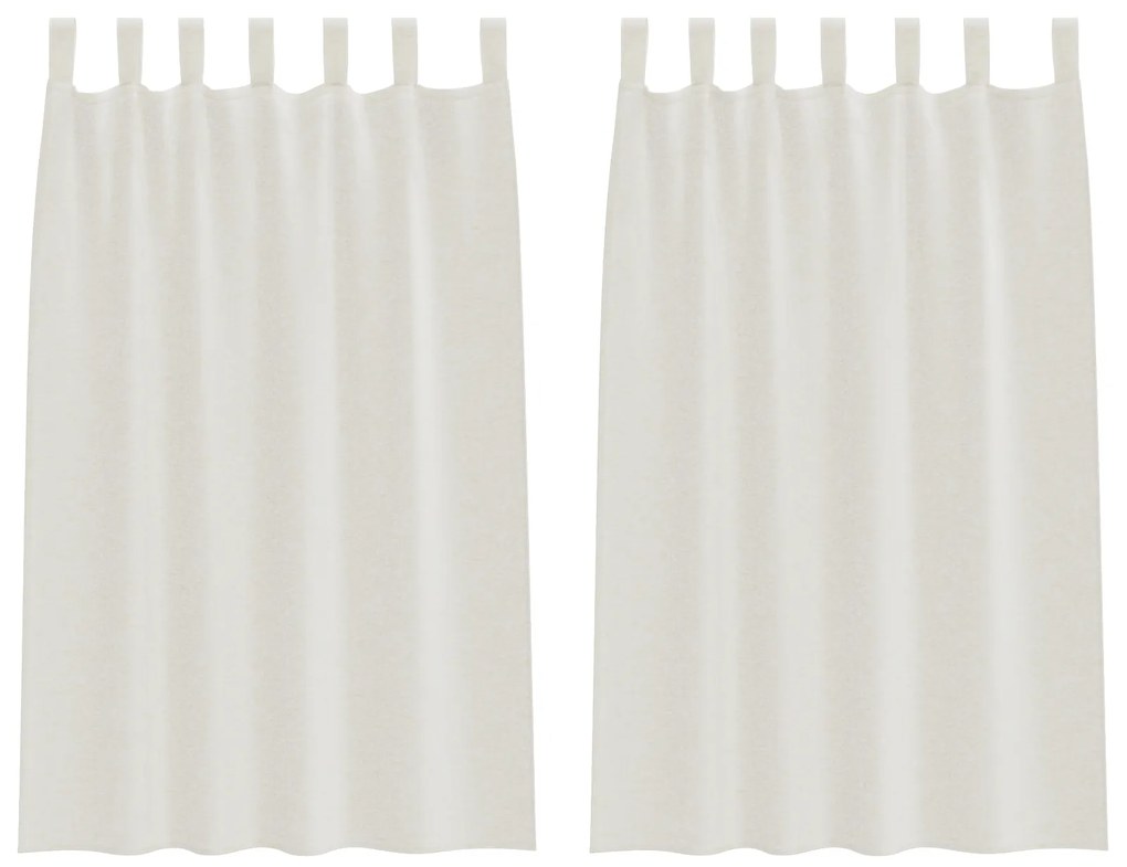 vidaXL Κουρτίνες με κουρτίνες 2 pcs Κρεμ 140 x 175 εκ. Πολυεστέρας