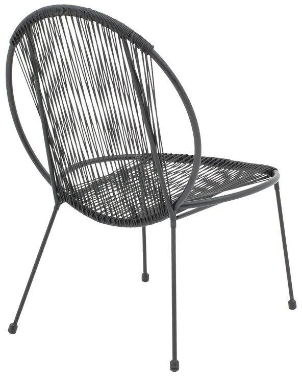 Καρέκλα κήπου Dapper pakoworld μαύρο μέταλλο-pe μαύρο 64.5x71x92.5εκ