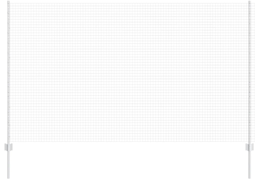 vidaXL Συρμάτινος Φράκτης με 44 U Posts Ασημί 1.4x50 m Χάλυβας