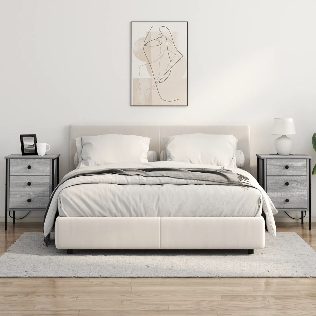 vidaXL Κομοδίνο Γκρι sonoma 42 x 41 x 61 εκ Επεξεργασμένο ξύλο