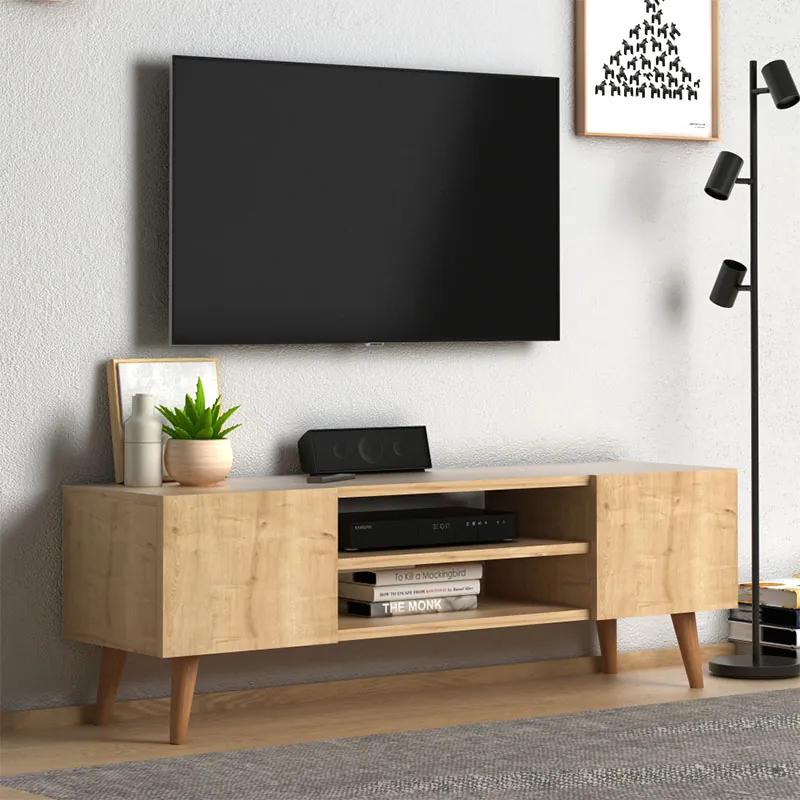 Έπιπλο τηλεόρασης Etna Megapap από μελαμίνη χρώμα oak 120x30x40εκ. - Μελαμίνη - GP022-0006,3