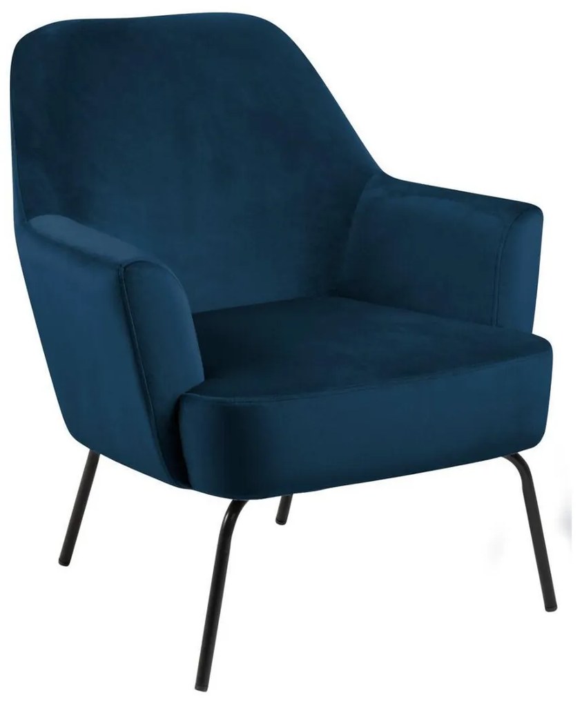 Πολυθρόνα Oakland 525, Μπλε, 83x75x75cm, Ταπισερί, Πόδια: Μεταλλικά