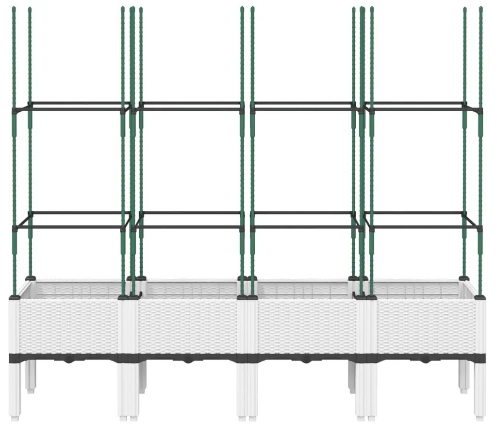 vidaXL Ζαρντινιέρα Κήπου με Καφασωτό Λευκή 160x40x142,5 εκ. από PP