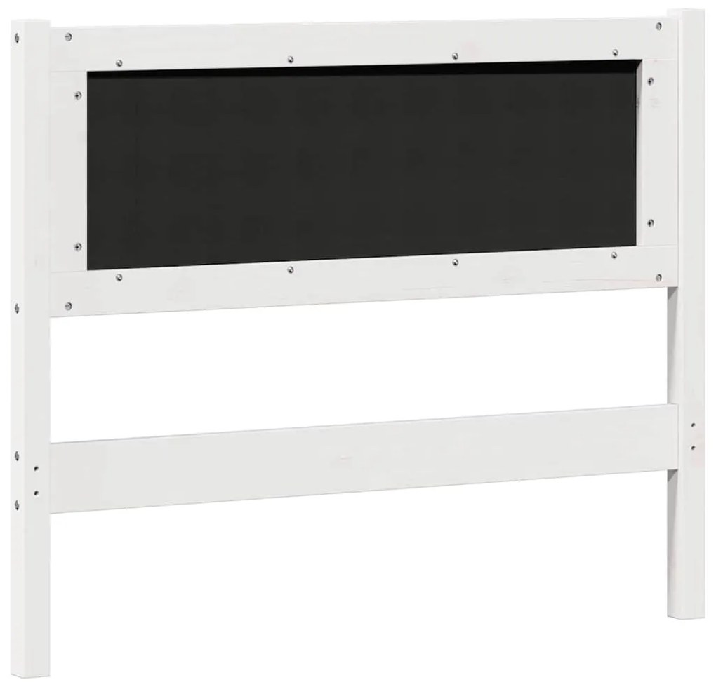 vidaXL Κεφαλάρι Άλλο Λευκό και ανοιχτό γκρι 100 cm Μασίφ ξύλο πεύκου