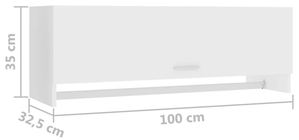 Ντουλάπα Λευκή 100 x 32,5 x 35 εκ. από Επεξ. Ξύλο - Λευκό