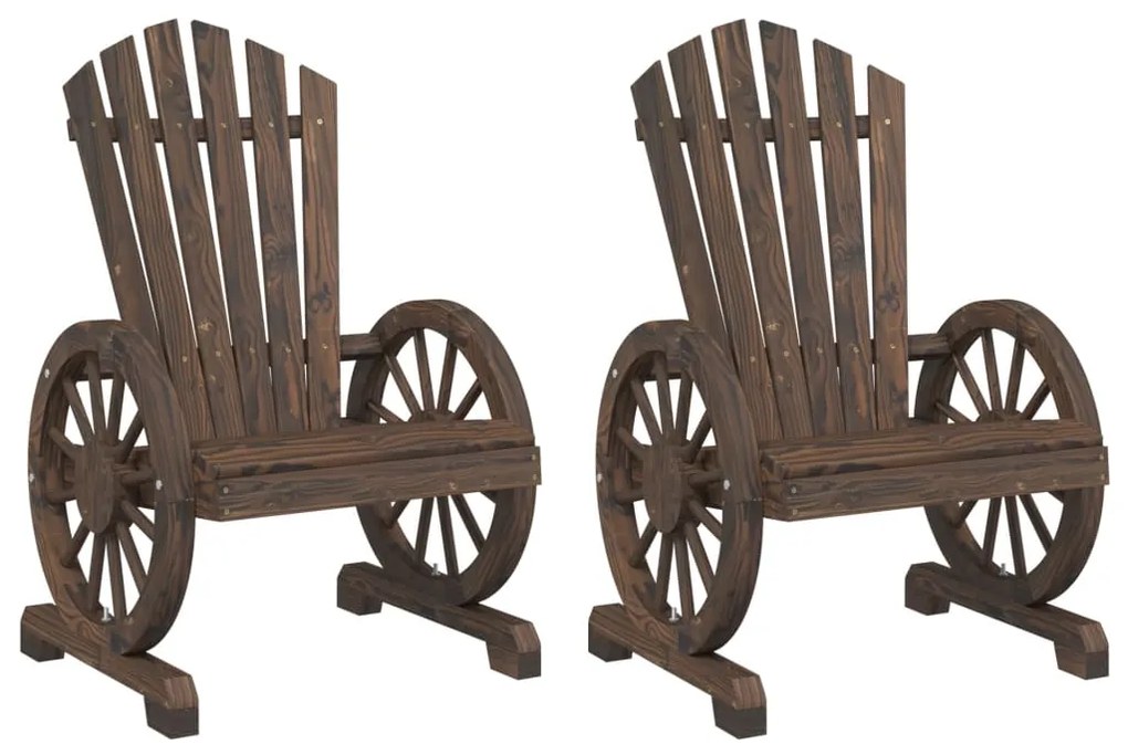 vidaXL Καρέκλες Κήπου Adirondack 2 τεμ. από Μασίφ Ξύλο Ελάτης