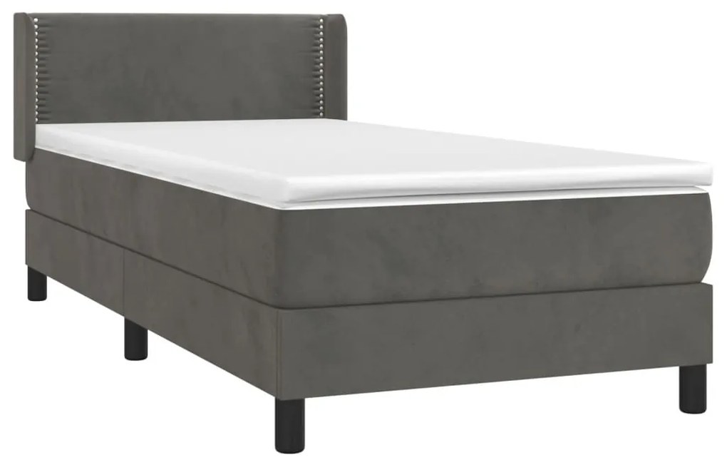 ΚΡΕΒΑΤΙ BOXSPRING ΜΕ ΣΤΡΩΜΑ ΣΚΟΥΡΟ ΓΚΡΙ 100X200 ΕΚ. ΒΕΛΟΥΔΙΝΟ 3130884