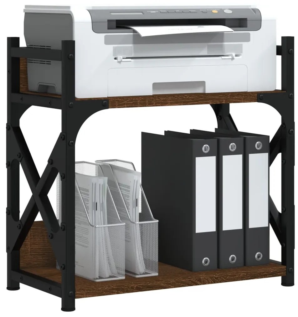 vidaXL Βάση Εκτυπωτή 2 Επιπέδων Καφέ Δρυς 40x20x40 εκ Επεξ. Ξύλο