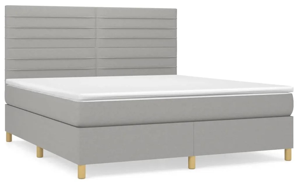 ΚΡΕΒΑΤΙ BOXSPRING ΜΕ ΣΤΡΩΜΑ ΑΝΟΙΧΤΟ ΓΚΡΙ 180X200 ΕΚ. ΥΦΑΣΜΑΤΙΝΟ 3142433