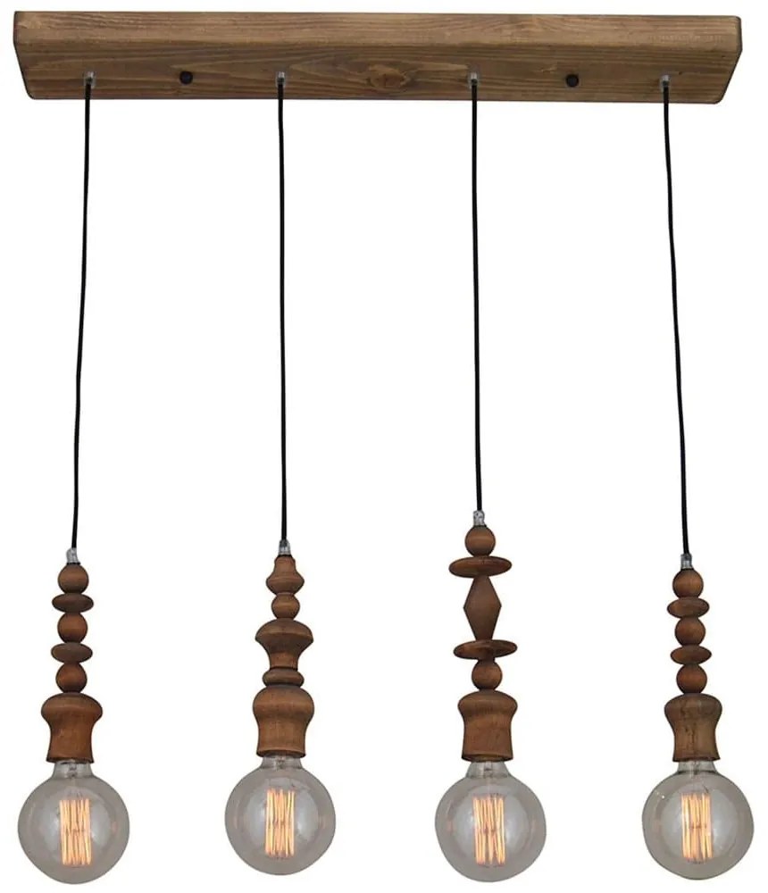 Φωτιστικό Οροφής - Ράγα HL-040R-4P 77-2737 Melody Aged Wood  Homelighting Wood