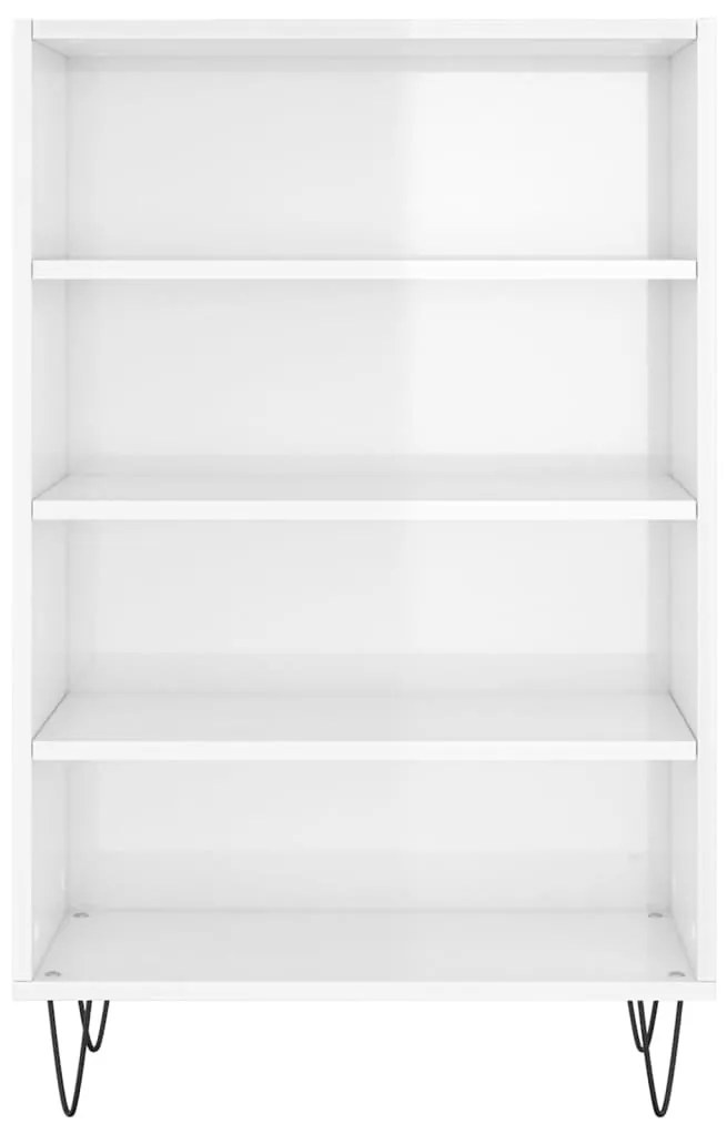 vidaXL Ραφιέρα Γυαλιστερό Λευκό 57 x 35 x 90 από Επεξεργασμένο Ξύλο