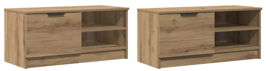 vidaXL Σετ ντουλάπι τηλεόρασης 2 τεμαχίων Artisan Oak 80x35x36,5 cm