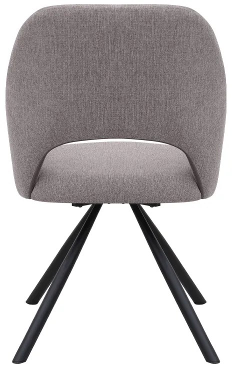 Πολυθρόνα τραπεζαρίας Gabriel Megapap ανοιχτό μπεζ ύφασμα - μεταλλικό μαύρο πόδι 58x60x85εκ.