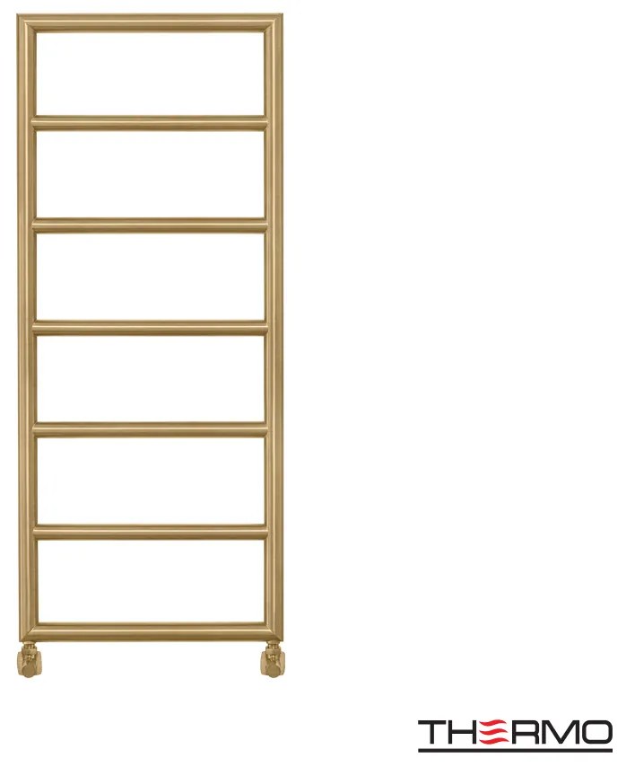 Thermo Tempo Θερμαινόμενη πετσετοκρεμάστρα 120x50cm Brushed Brass Gold ΔΕΝ ΠΕΡΙΛΑΜΒΑΝΤΟΝΤΑΙ ΔΙΑΚΟΠΤΕΣ &amp; ΑΝΤΙΣΤΑΣΕΙΣ