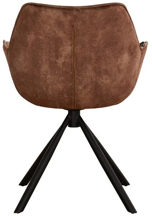 Πολυθρόνα Περιστρεφόμενη 5064 Fylliana με Μεταλλικά Πόδια Καφέ και Καφέ Ύφασμα 62x61,5x84 εκ. 62x61.5x84 εκ.