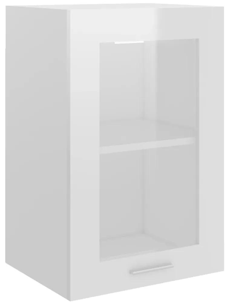 Ντουλάπι Κρεμαστό με Τζάμι Γυαλ. Λευκό 40x31x60 εκ. Μοριοσανίδα - Λευκό