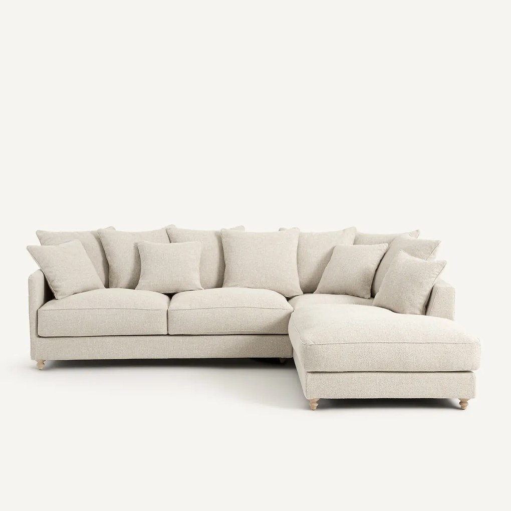 Γωνιακός καναπές-κρεβάτι με υφή bouclette, Lazare