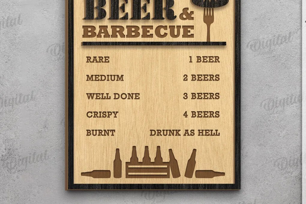 Intra απο ξύλο plywood 3mm-4mm πάχος BBQ Timer Sign . Γκριλ Δίασταση 30x20 cm INTRAFABR-122960750
