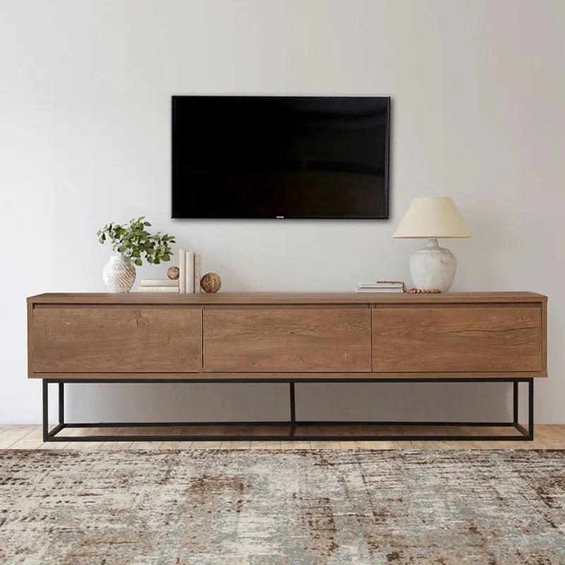 Megapap Έπιπλο Τηλεόρασης Amedeo Από Μελαμίνη Καρυδί 180x40x50εκ.