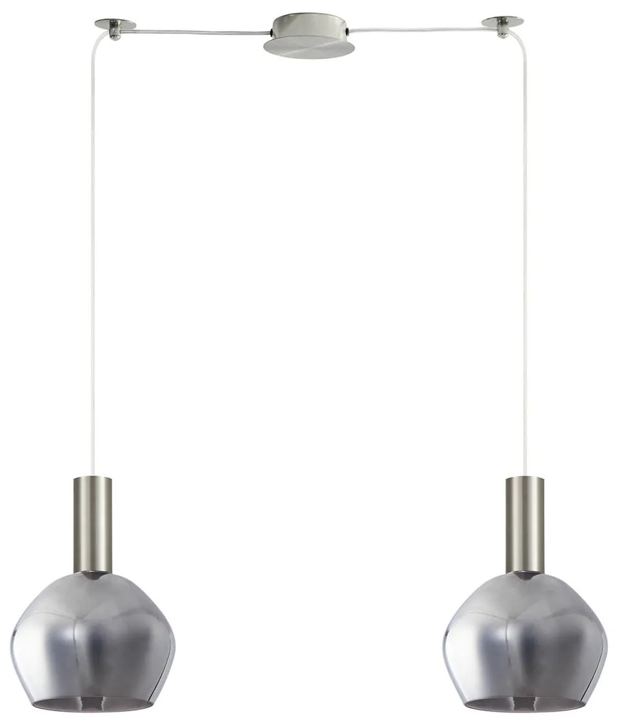 Φωτιστικό Οροφής Δίφωτο Homelighting 77-8402 Nickel/White