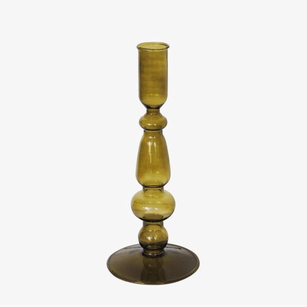 Κηροπήγιο 00.03.32563 Φ8,5Η20,5cm Green Glass