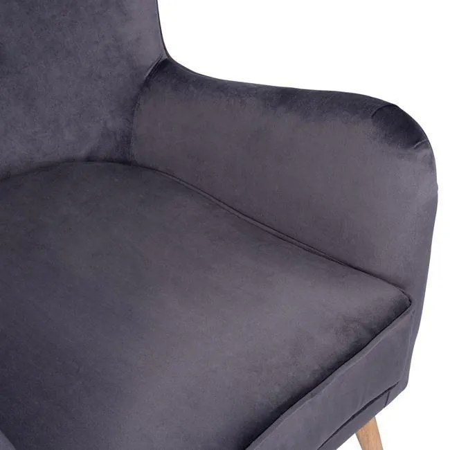 Πολυθρόνα - Μπερζέρα MARTA C8392.01 Βελούδο Γκρί 77x86x95Υ εκ. 77x86x95 εκ.