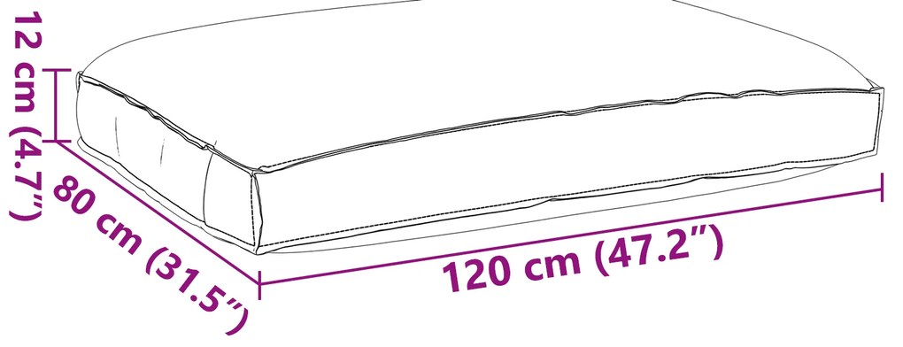 vidaXL Μαξιλάρι Παλέτας για Κάθισμα Μπλε 120x80x12 εκ. Υφασμάτινο