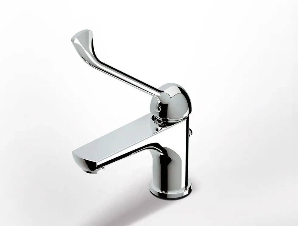 Eurorama Klint Chrome Μπαταρία Νιπτήρος CLINICA με Επιμήκη Λεβιέ για Χειρισμό με τον Αγκώνα 142310XL-100