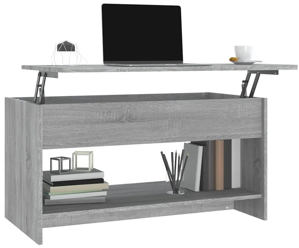 vidaXL Τραπεζάκι Σαλονιού Γκρι Sonoma102x50x52,5 εκ.Επεξεργασμένο Ξύλο