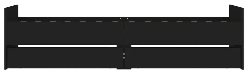 vidaXL Πλαίσιο Κρεβατιού με Συρτάρια Μαύρο 100x200 εκ.