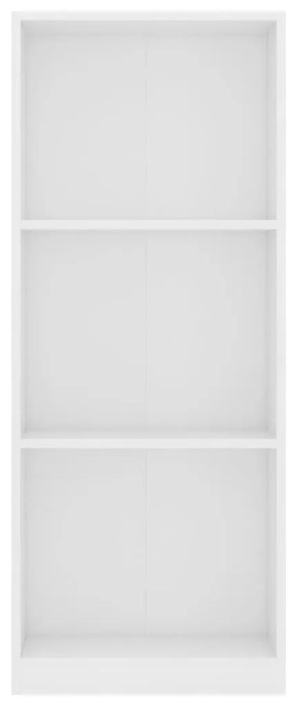 Βιβλιοθήκη με 3 Ράφια Λευκή 40x24x109 εκ. Επεξεργασμένο Ξύλο - Λευκό