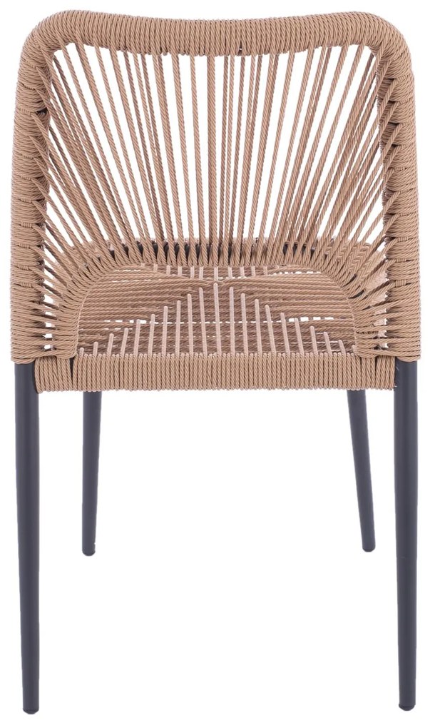 Καρέκλα C5770.02 Αλουμινίου Γκρί με PE Rattan Μπέζ 45x63x82Υ εκ. 46x63x82 εκ.