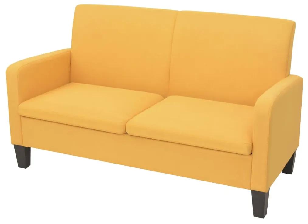 Καναπές Διθέσιος Κίτρινος 135 x 65 x 76 εκ.