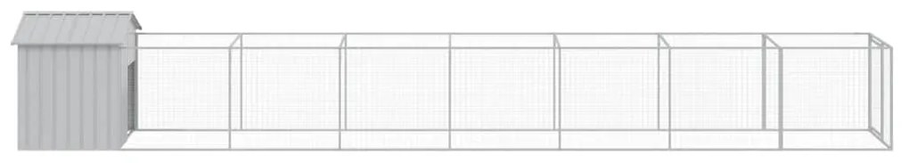vidaXL Σπιτάκι Σκύλου με Οροφή Αν. Γκρι 117x813x123εκ. Γαλβαν. Χάλυβας
