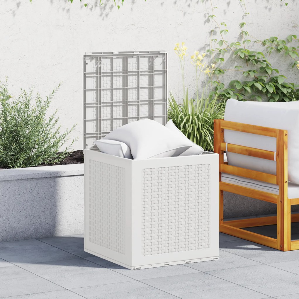 vidaXL Κουτί αποθήκευσης κήπου Λευκό 55 x 53 x 57 εκ. Πολυπροπυλένιο